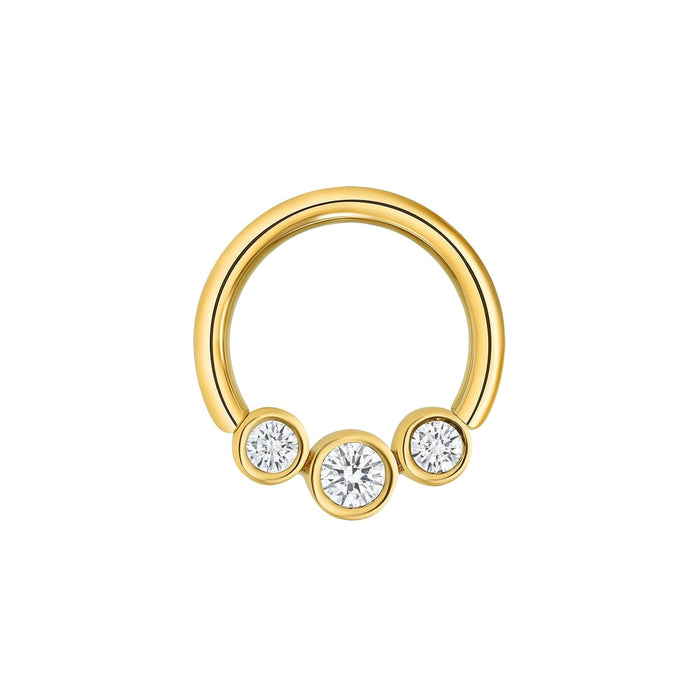 3 Gem Bezel Cluster Seamless Ring