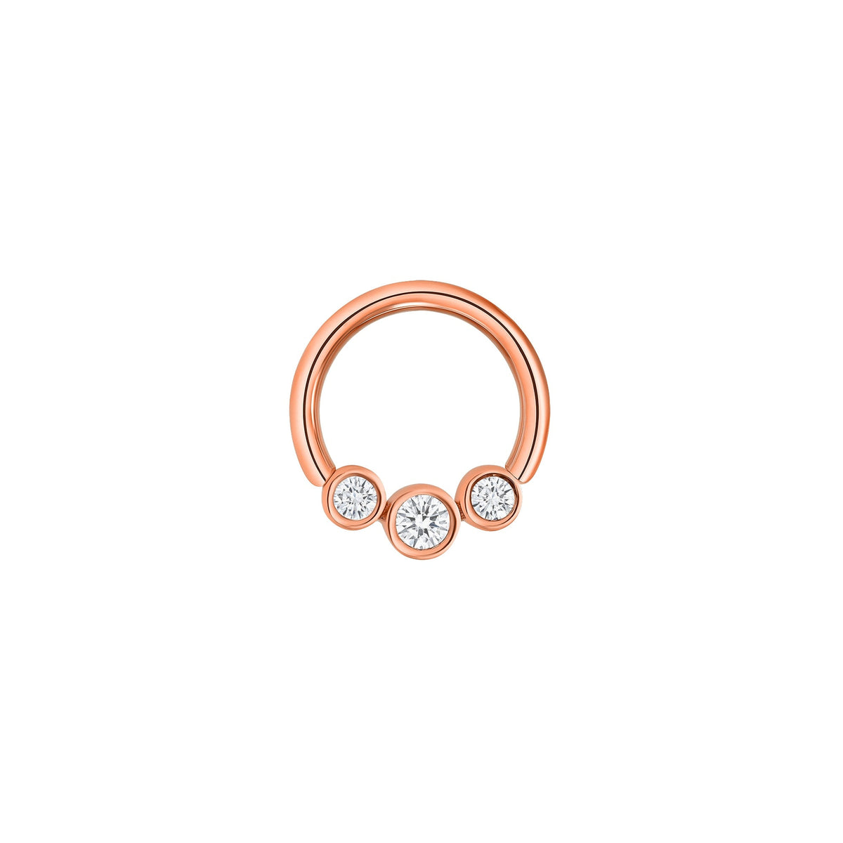 3 Gem Bezel Cluster Seamless Ring