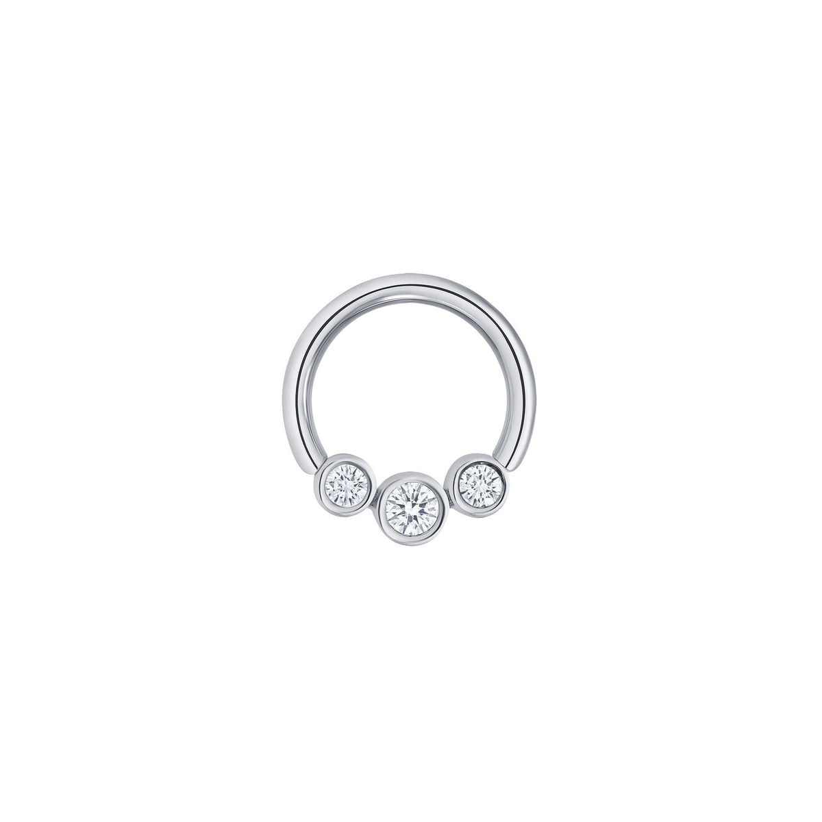 3 Gem Bezel Cluster Seamless Ring