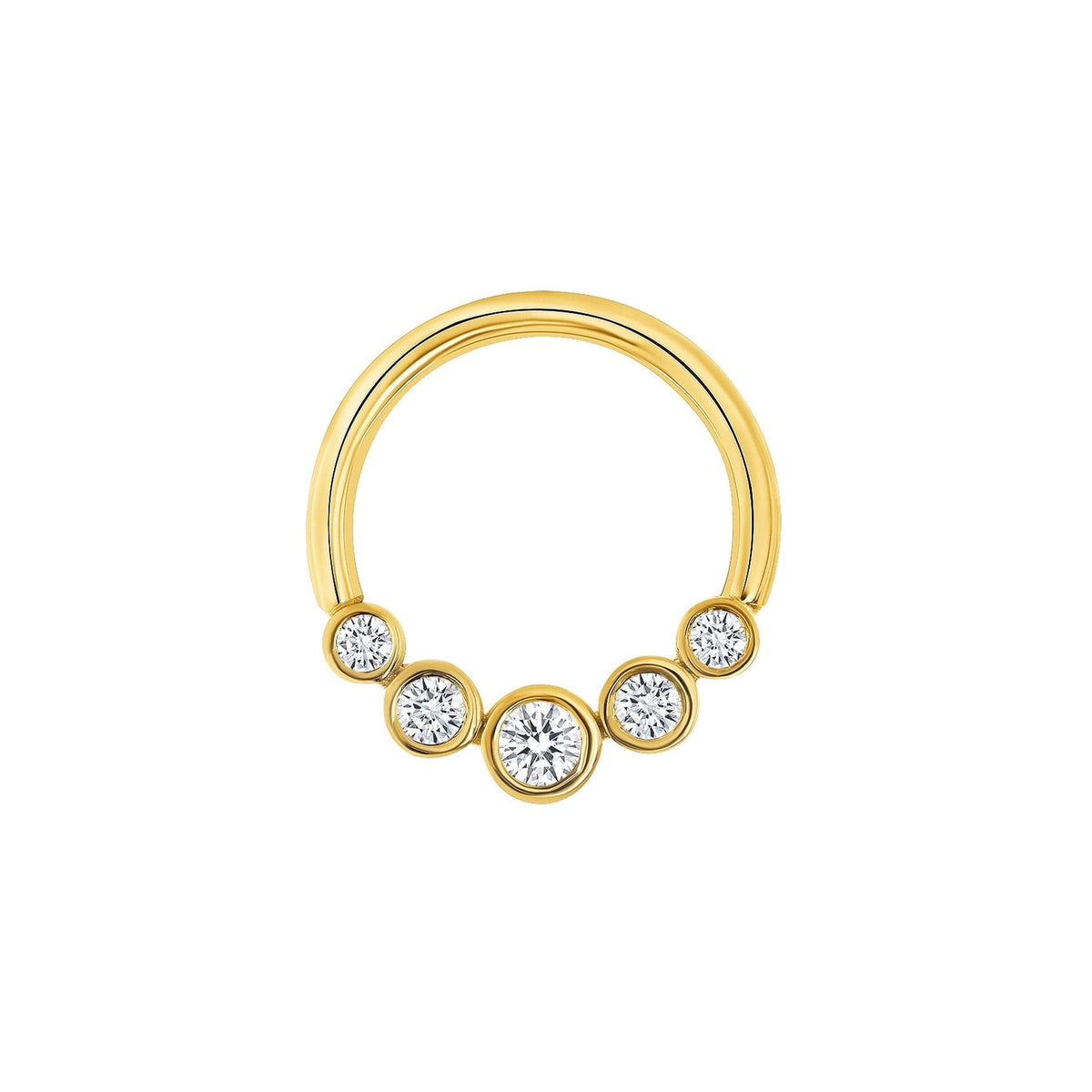 5 Gem Bezel Cluster Seamless Ring