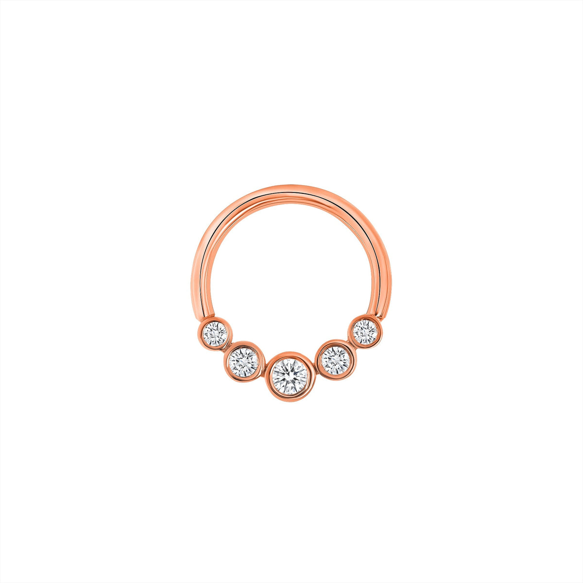 5 Gem Bezel Cluster Seamless Ring