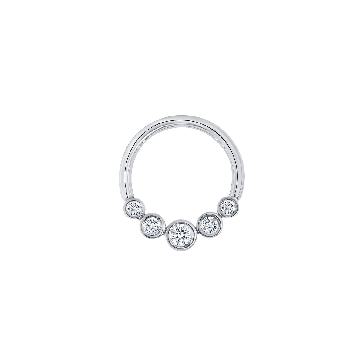 5 Gem Bezel Cluster Seamless Ring
