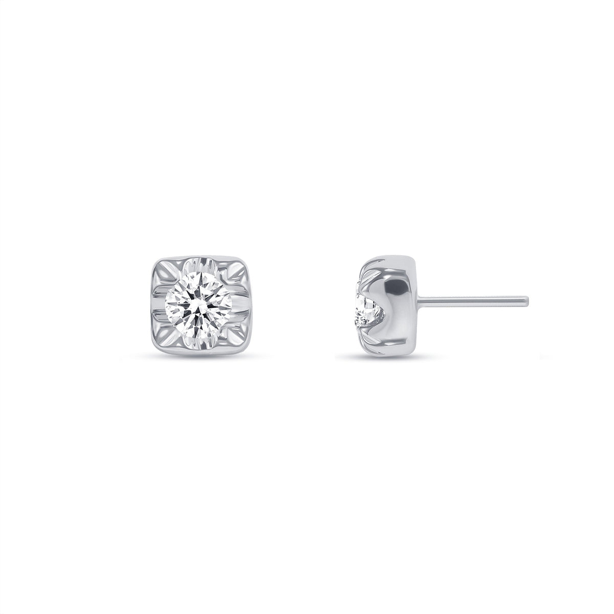 Square Prong with Gem End