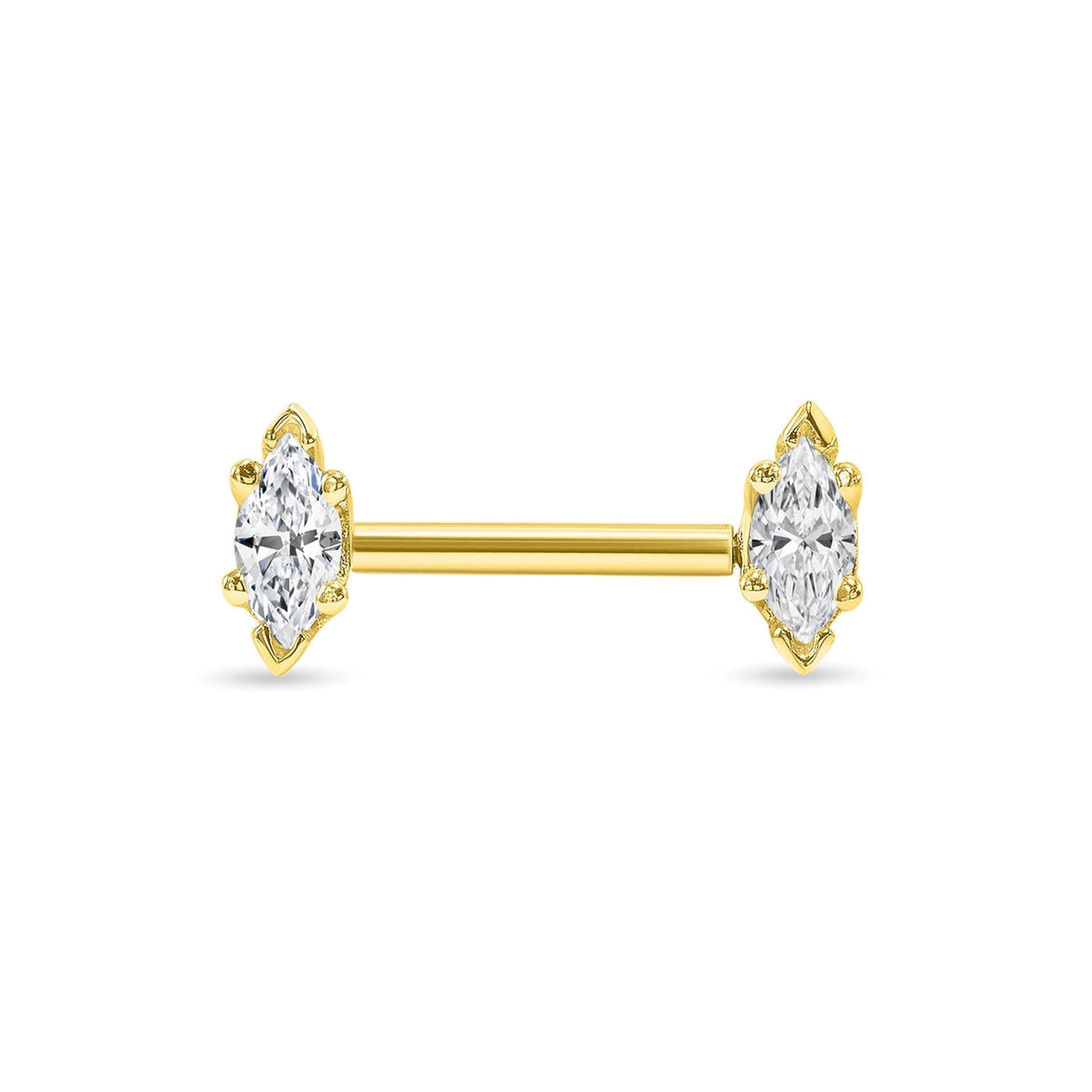6 Prong Marquise Straight Barbell