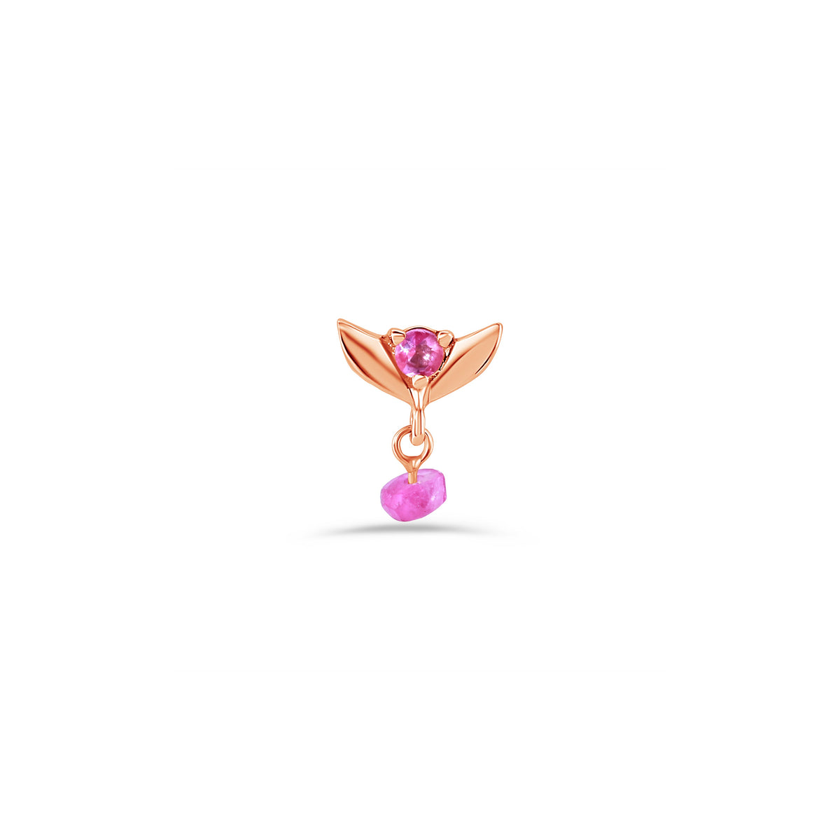 Tulip Dangle with Raw Gem
