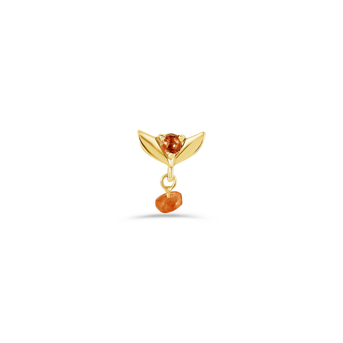 Tulip Dangle with Raw Gem