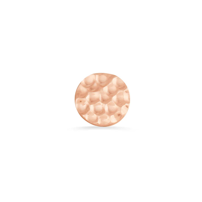 2mm Round Disc - 14K Rose Gold 25g Threadless Hammered End