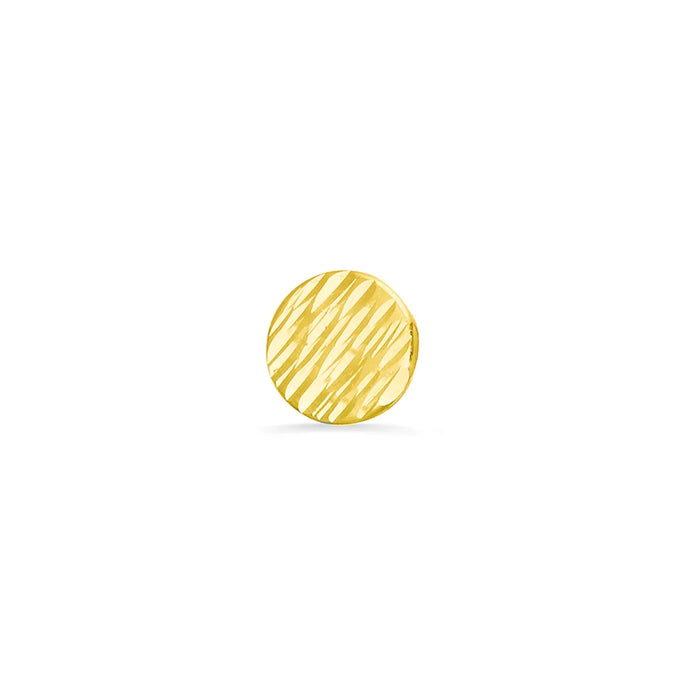 2mm Round Disc - 14K Yellow Gold 25g Threadless Diamond-Cut End